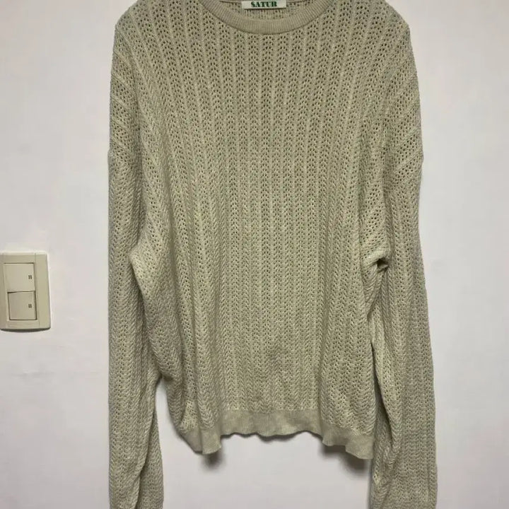 [BUNJANG] SATUR Natural Messed Knit Top / [SATUR] 세터 네츄럴 메시드 니트 L사이즈