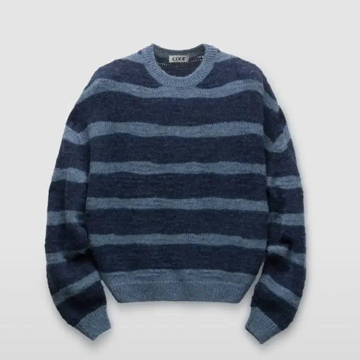 [BUNJANG] Coour Hairy Stripe Knit (Blue) / [S] 쿠어 헤어리 스트라이프 니트 (블루)
