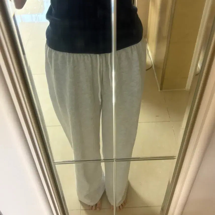 [BUNJANG] Training Pants (White, Semi-Fleece) / 트레이닝 팬츠(흰색/반기모)