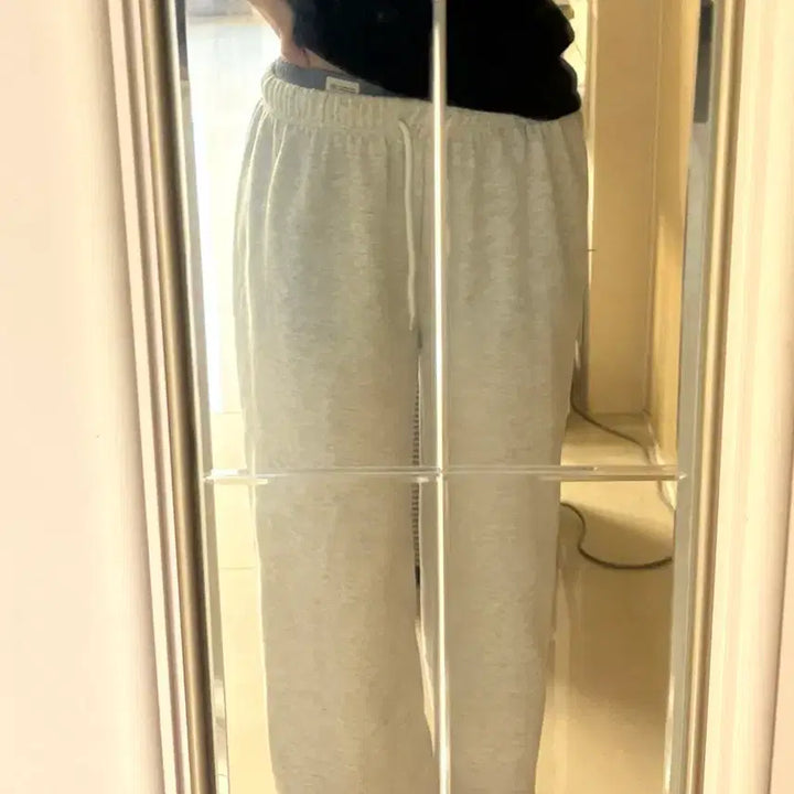 [BUNJANG] Training Pants (White, Semi-Fleece) / 트레이닝 팬츠(흰색/반기모)