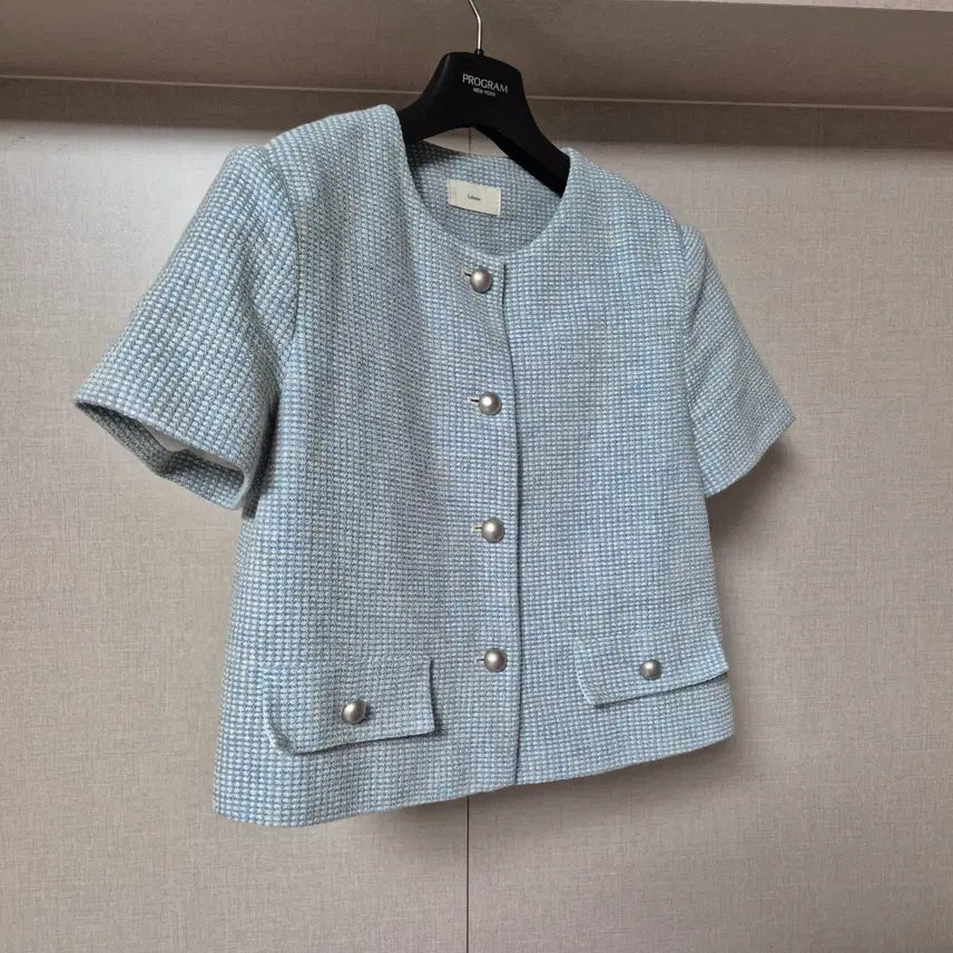 [SOLD OUT] 프리)르하임 Leheim 블루 트위드 반팔자켓