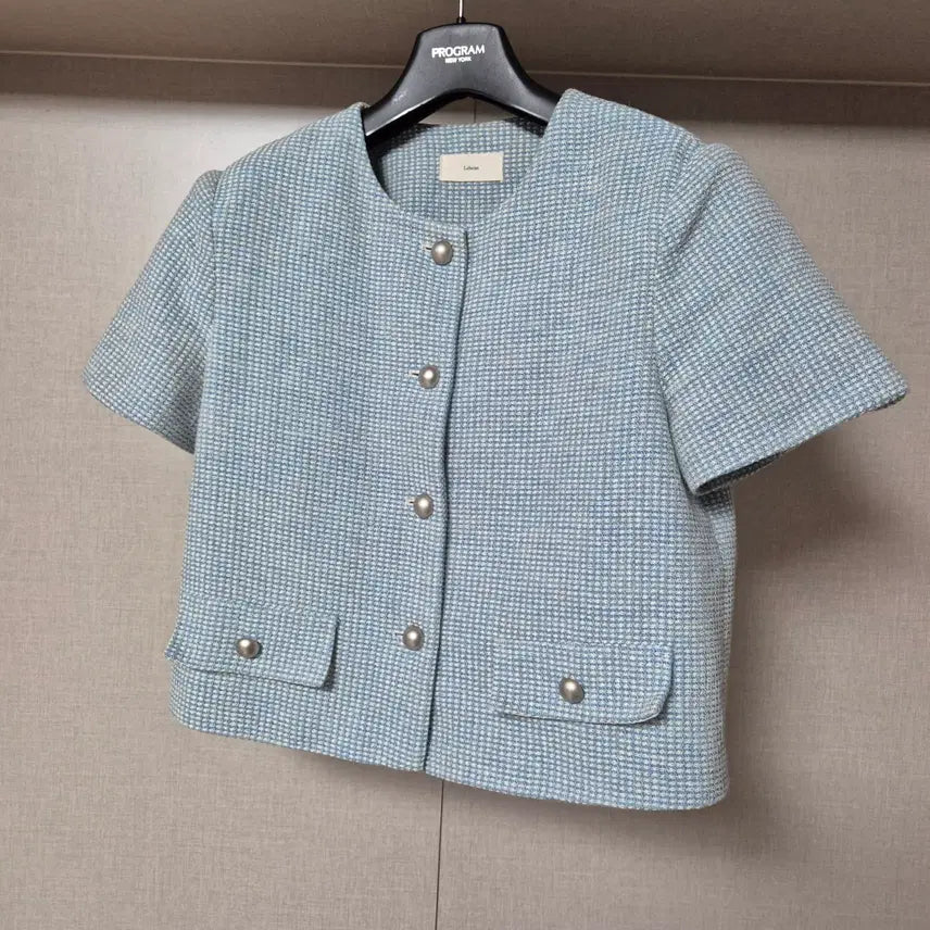 [SOLD OUT] 프리)르하임 Leheim 블루 트위드 반팔자켓