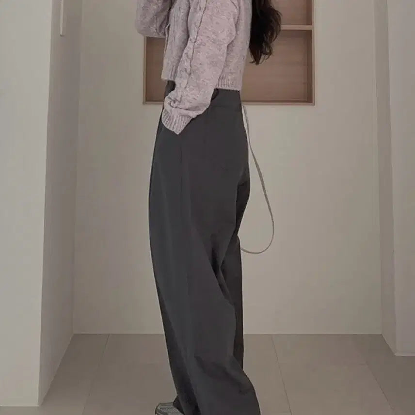 [BUNJANG] [F] 하비언니 세미크롭 울 니트 가디건 보라 / [F] 하비언니 세미크롭 울 니트 가디건 보라