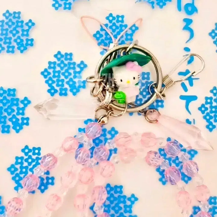 [BUNJANG] Kitty Bead Keyring / 개구리 키티, 연잎 키티, 비즈 키티 키링