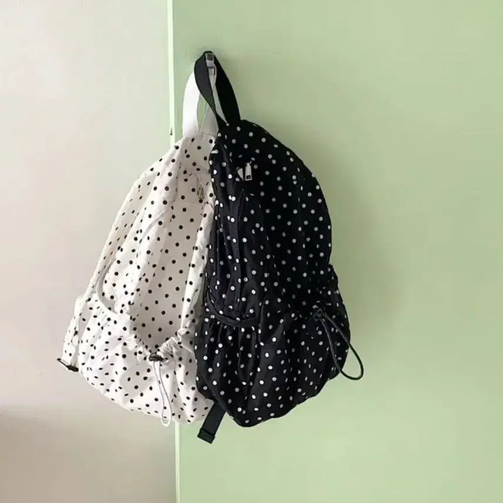 [BUNJANG] Polka Dot Backpack Black / 땡땡이 도트 백팩 블랙