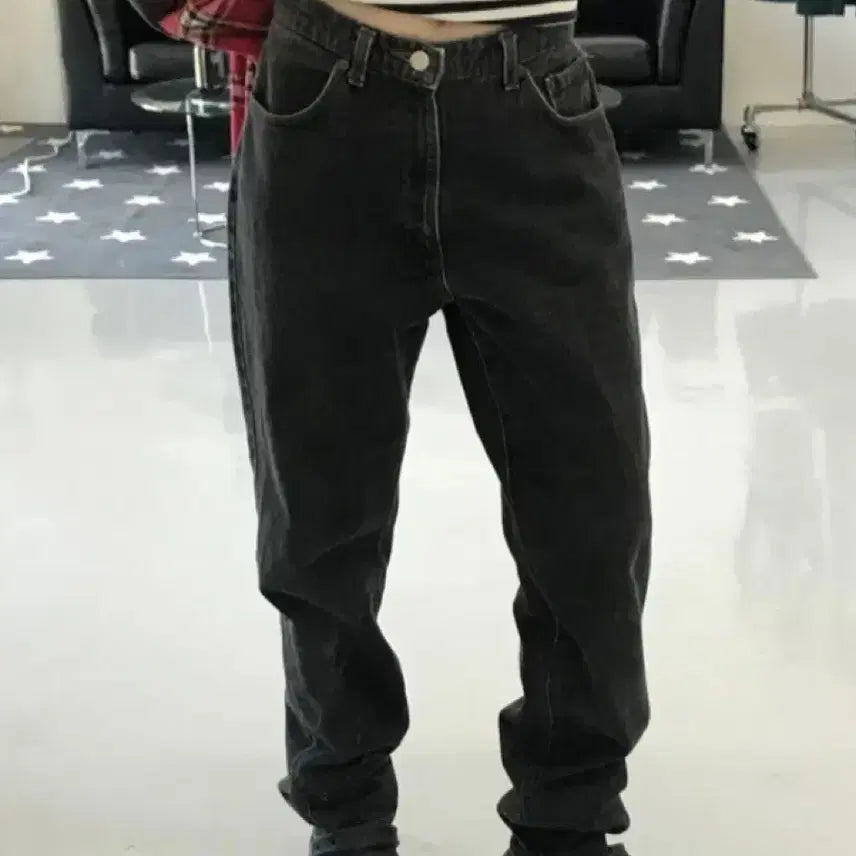 [BUNJANG] Vinsoles Vintage Black Denim Pants / 빈솔루스 빈티지 흑청 데님 팬츠