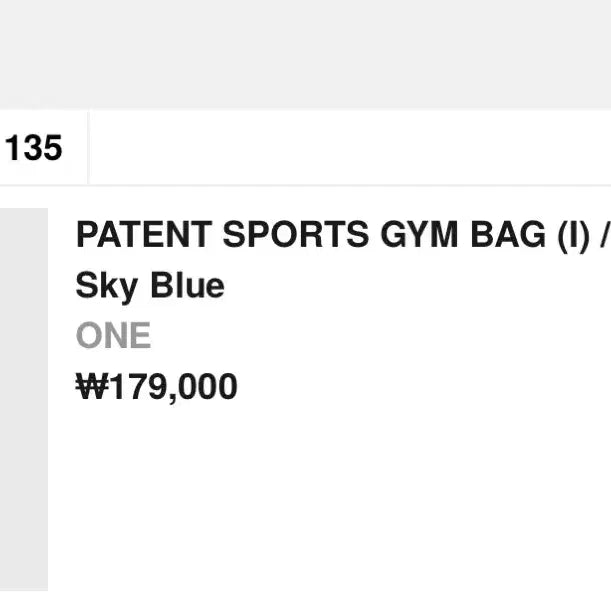 [BUNJANG] Heritageplus Sky Blue Sports Gym Bag / 헤리티지플로스 스카이블루 스포츠 Gym 가방