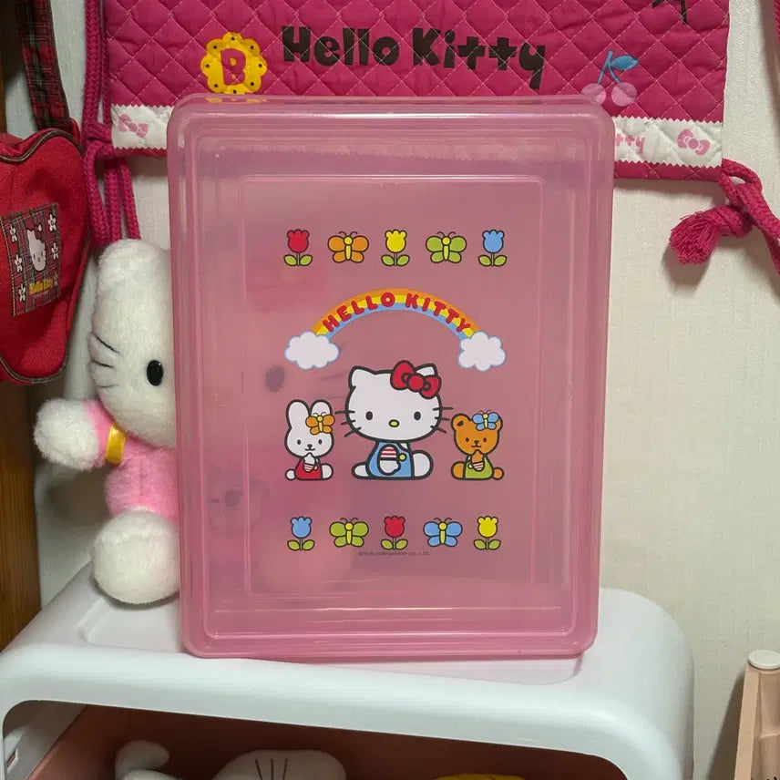 [BUNJANG] Vintage Hello Kitty Storage Box and Pouch / 고전키티보관함 고전키티파우치 고전키티