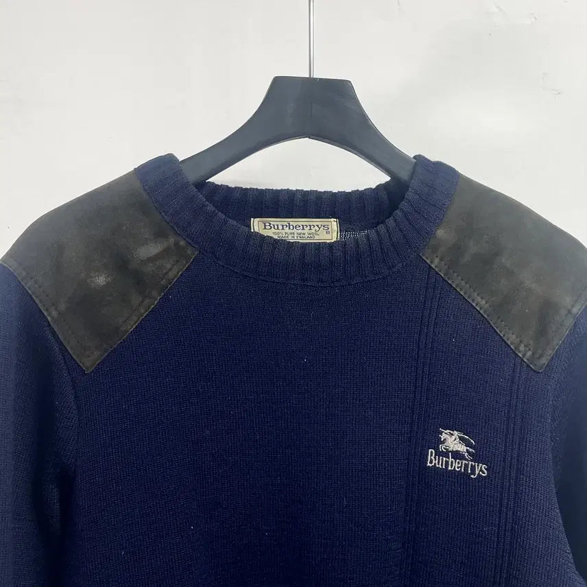 [BUNJANG] Burberry Commando Leather Wool Round Knit / 버버리 코만도 레더 울 라운드 니트 (on.582)