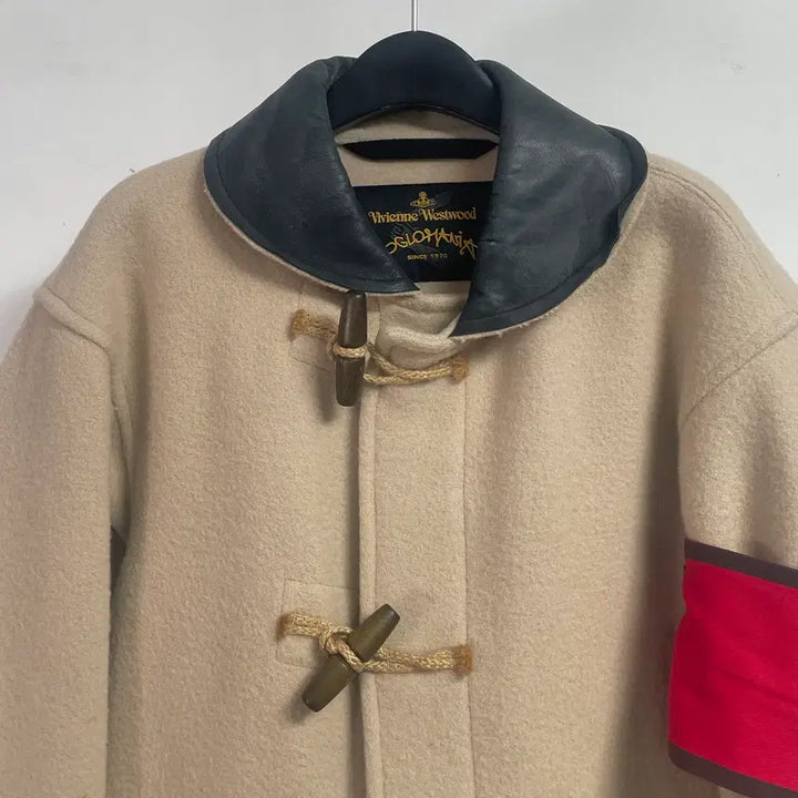 [BUNJANG] Vivienne Westwood x Gloverall Leather Collar Wool Duffel Coat / 비비안웨스트우드 x 글로버올 레더 카라 울 더플 코트 (on.487)