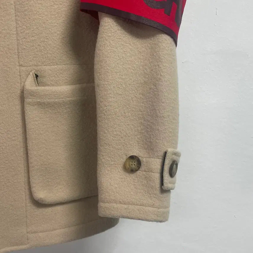 [BUNJANG] Vivienne Westwood x Gloverall Leather Collar Wool Duffel Coat / 비비안웨스트우드 x 글로버올 레더 카라 울 더플 코트 (on.487)