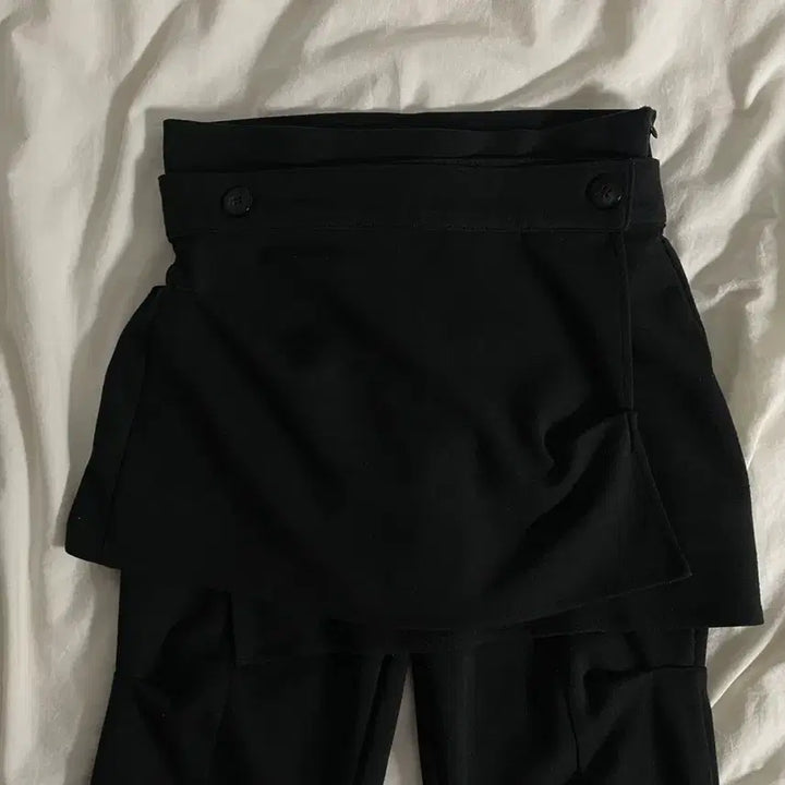 [BUNJANG] ojos Wrap Over Tuck Pants Black S / ojos 오호스 랩오버 턱 팬츠 블랙 s