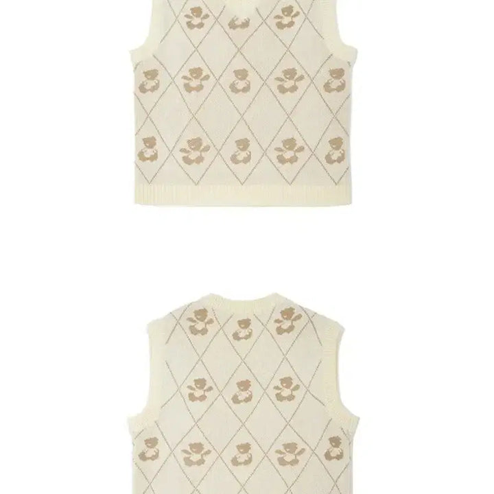 [BUNJANG] AQO STUDIO Bear Pattern Knit Vest / AQO 아코 스튜디오 베어 패턴 니트 조끼