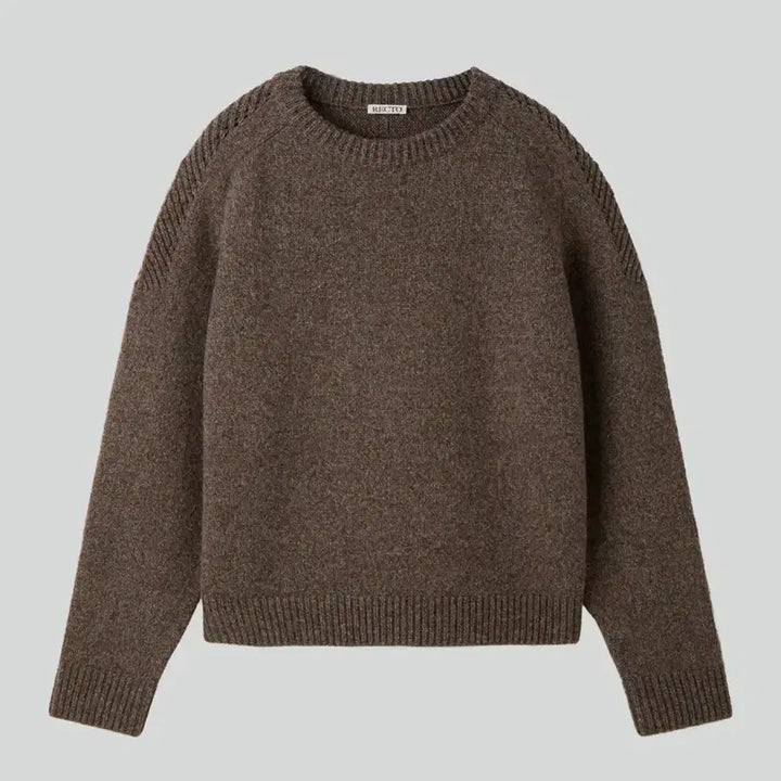 [BUNJANG] Recto Shetland Wool Knit Top Melange Brown / [S] 렉토 셔틀랜드 울 니트 탑 멜란지 브라운
