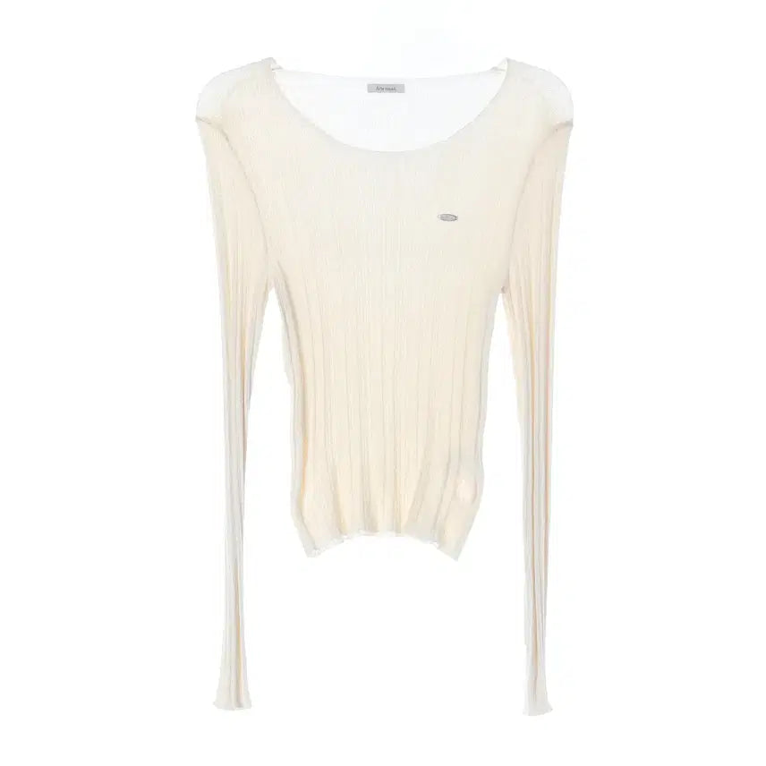 [BUNJANG] AbraMois 25SS Sheer Ribbed Knitted Top / 아비에무아 25SS 시어 립드 니티드 탑 니트