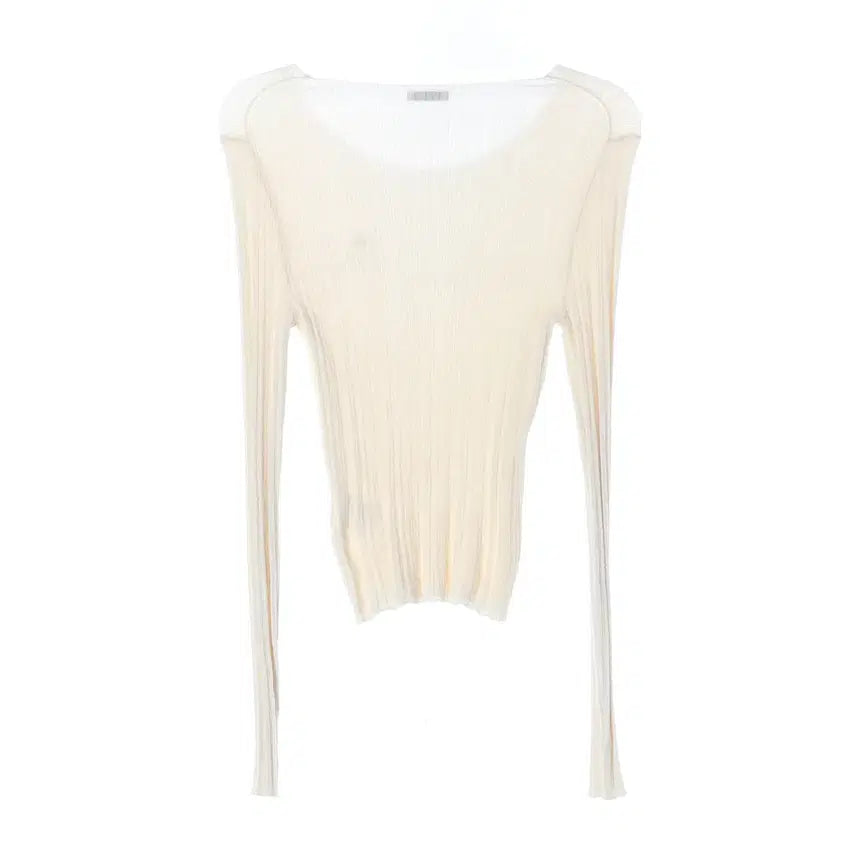 [BUNJANG] AbraMois 25SS Sheer Ribbed Knitted Top / 아비에무아 25SS 시어 립드 니티드 탑 니트