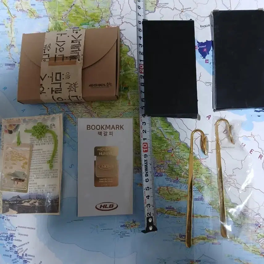 [BUNJANG] HLB Gold Bookmark Set / ( 개인소장품 새제품  ) HLB 책갈피 손거울 (금색/골드) 10개