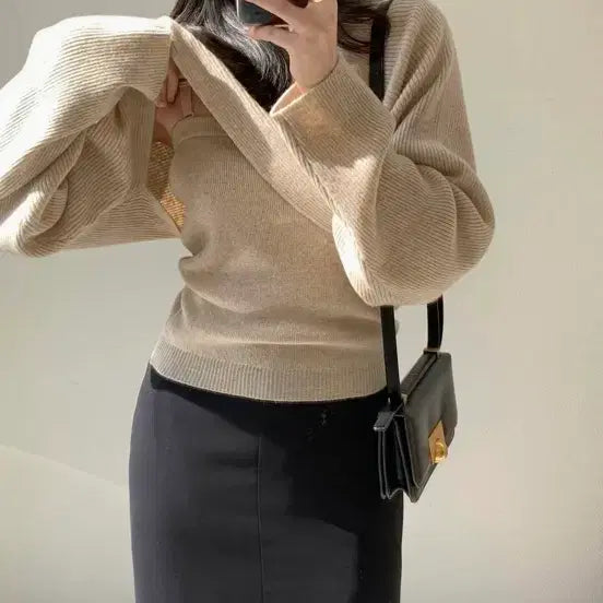 [BUNJANG] Moabinn Boatneck Bolero Knit / 모아빈 보트넥 볼레로 니트