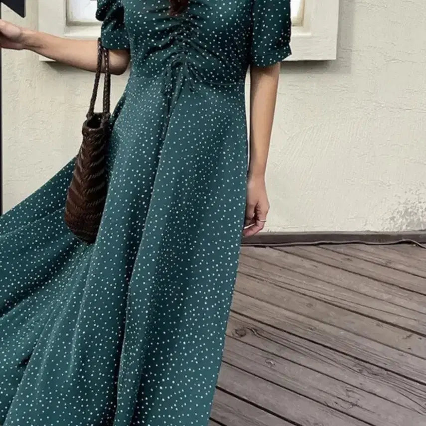 [BUNJANG] Plus Size Long Dress with Polka Dots / 빅사이즈롱원피스