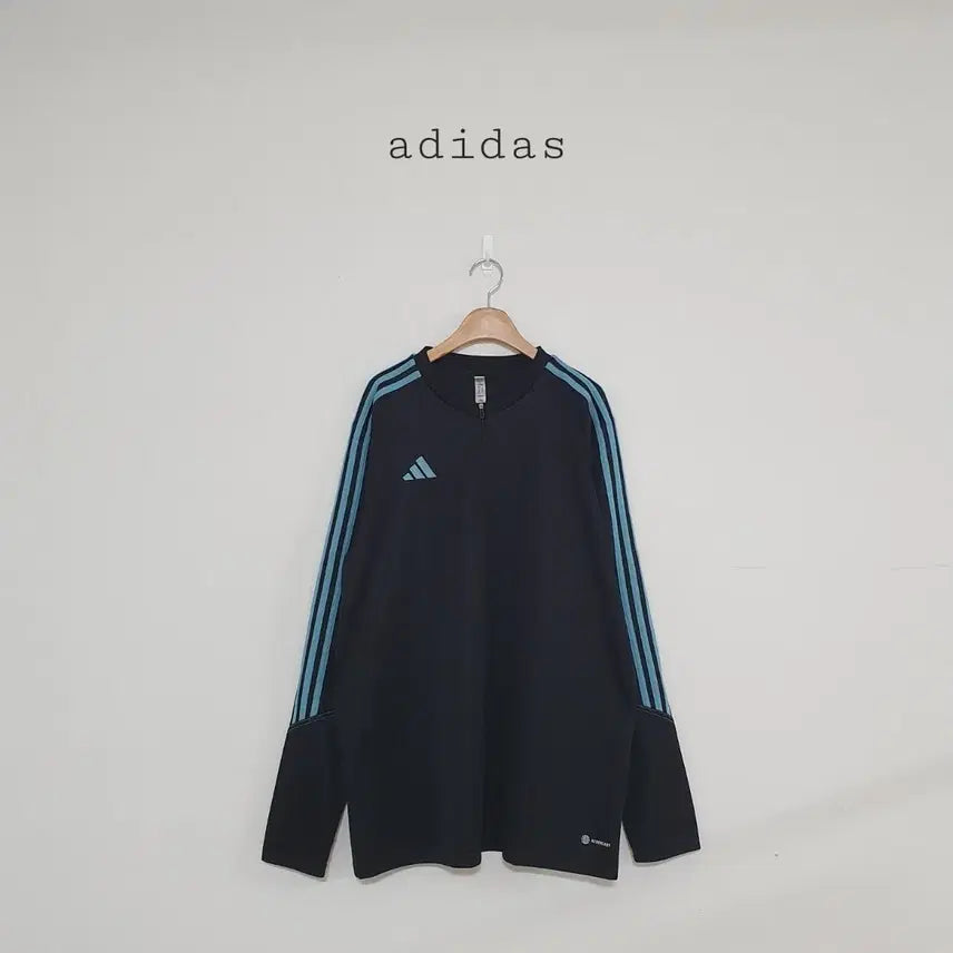 [BUNJANG] Adidas Tri-Stripe Half-Zip Pullover Jersey / 세일)No.26021206 아디다스 삼선 하프집업 져지 반집업맨투맨