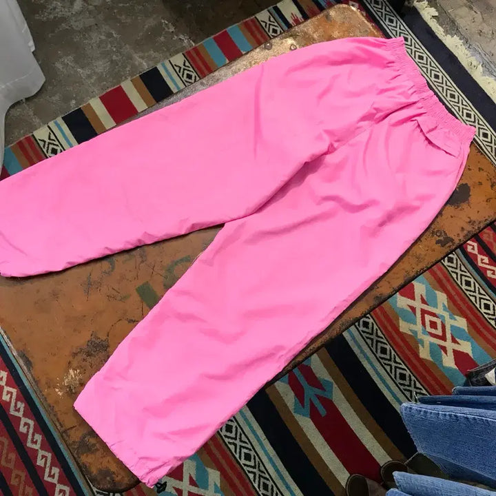 [BUNJANG] Vintage Pink Nylon Bounding Jogger Pants / VTG 빈티지 핑크 나일론 밴딩 조거 팬츠 허리 24 27 사이즈