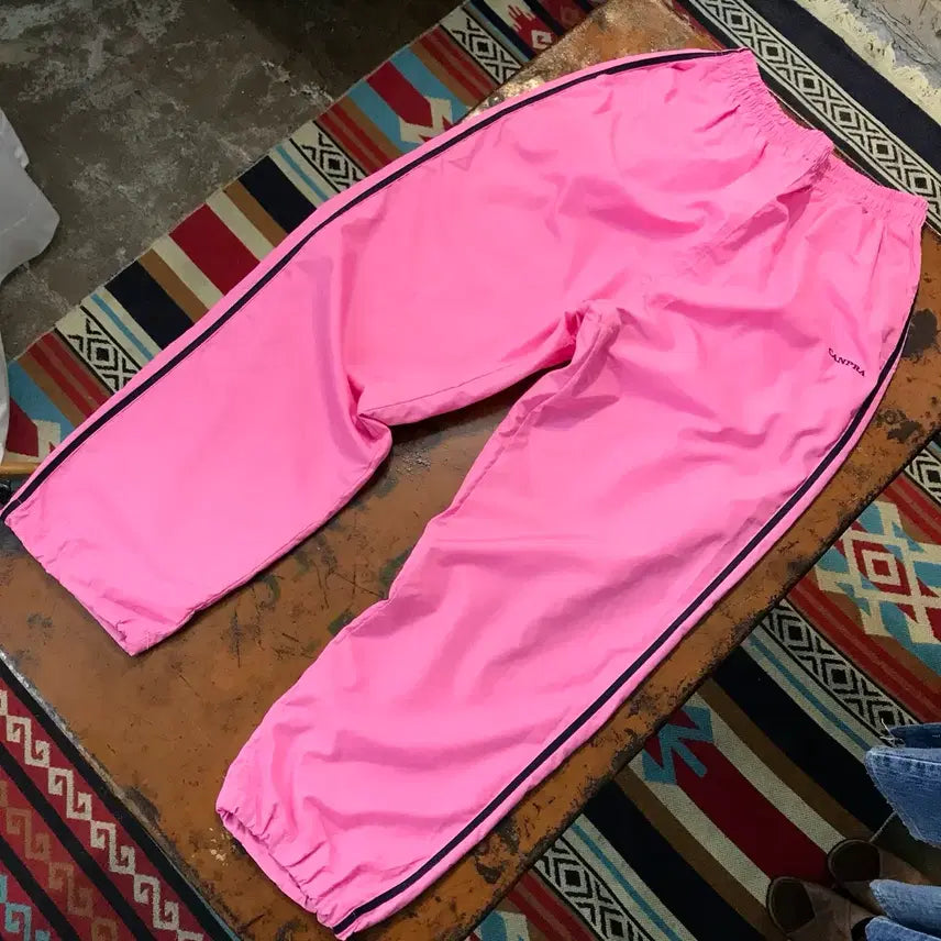 [BUNJANG] Vintage Pink Nylon Bounding Jogger Pants / VTG 빈티지 핑크 나일론 밴딩 조거 팬츠 허리 24 27 사이즈