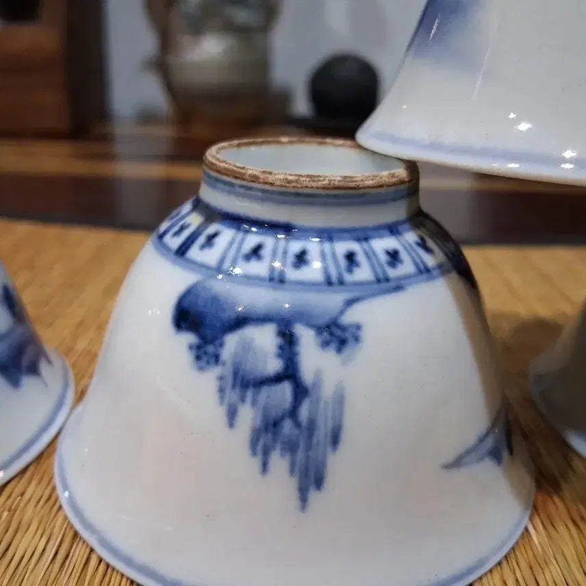 [BUNJANG] Antique Celadon Porcelain Tea Cup Set / 염부청화골동 차잔 찻잔