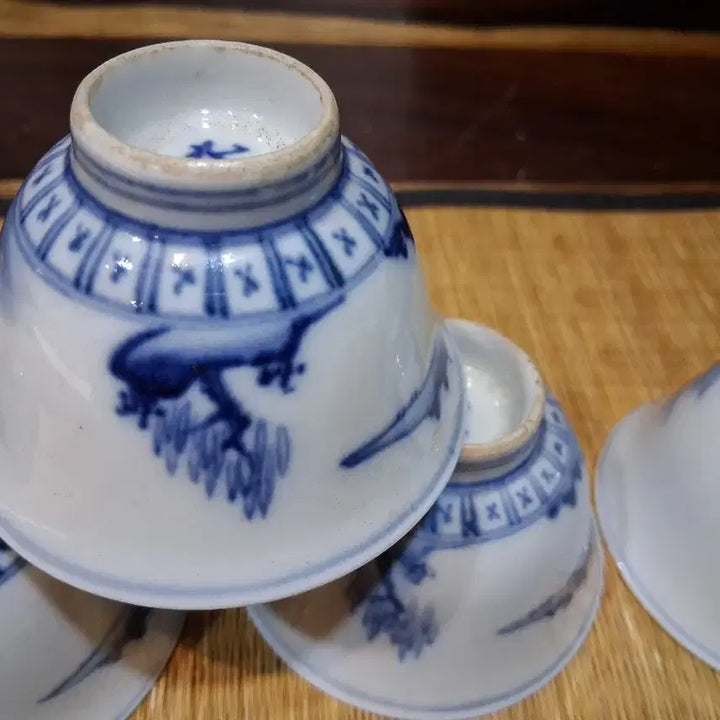 [BUNJANG] Antique Celadon Porcelain Tea Cup Set / 염부청화골동 차잔 찻잔