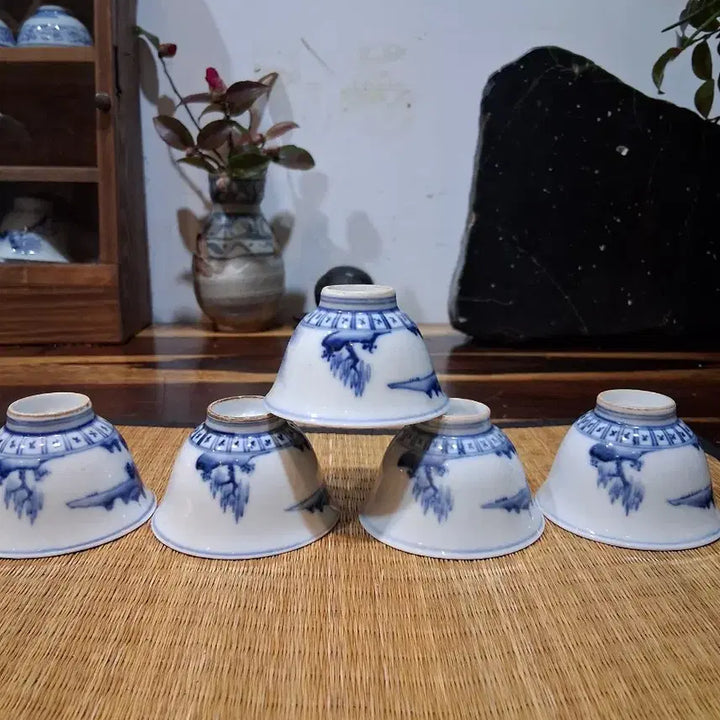 [BUNJANG] Antique Celadon Porcelain Tea Cup Set / 염부청화골동 차잔 찻잔