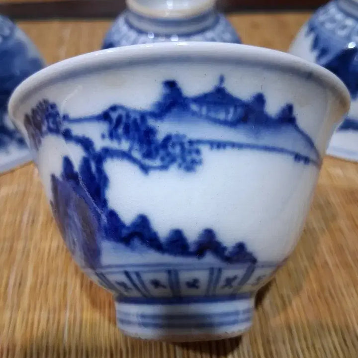 [BUNJANG] Antique Celadon Porcelain Tea Cup Set / 염부청화골동 차잔 찻잔
