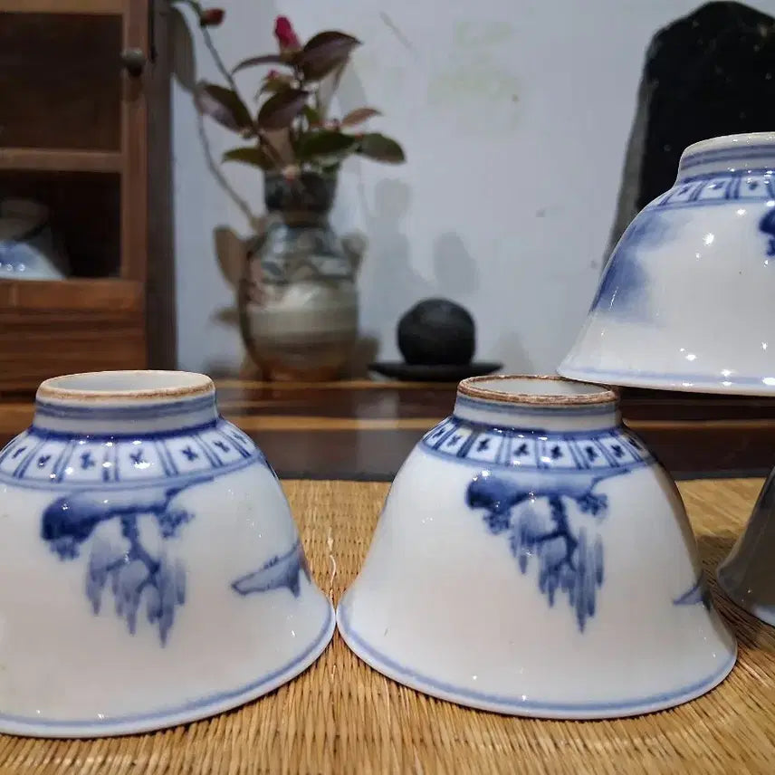 [BUNJANG] Antique Celadon Porcelain Tea Cup Set / 염부청화골동 차잔 찻잔