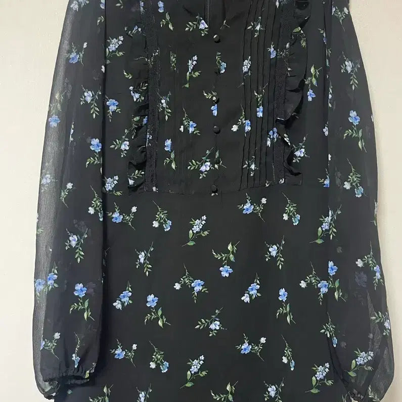 [BUNJANG] MIXXO Black Floral Pattern Long Dress / MIXXO 미쏘 검정 꽃무늬 패턴 플라워 롱 원피스