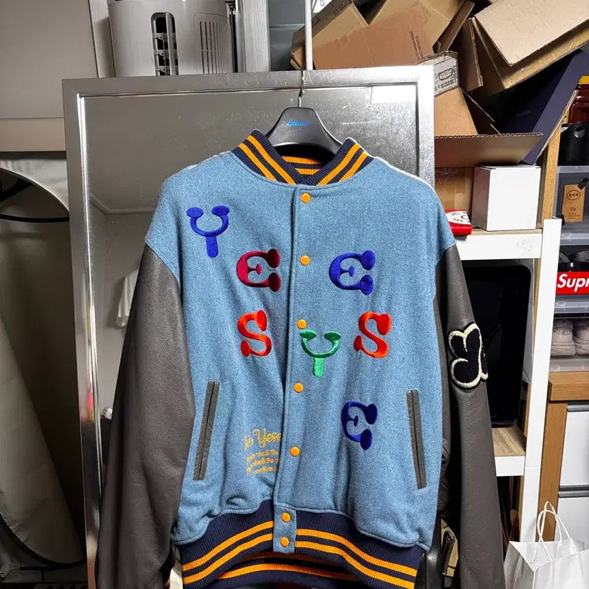 [BUNJANG] YESEYESEE Mobile Varsity Jacket / L) 예스아이씨 모바일 바시티