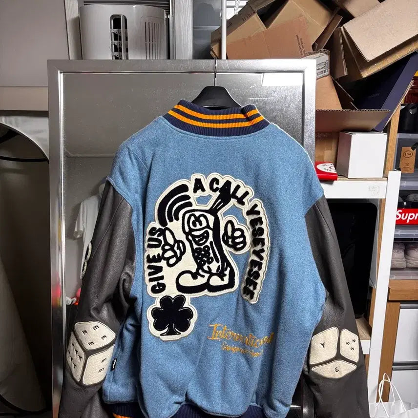 [BUNJANG] YESEYESEE Mobile Varsity Jacket / L) 예스아이씨 모바일 바시티