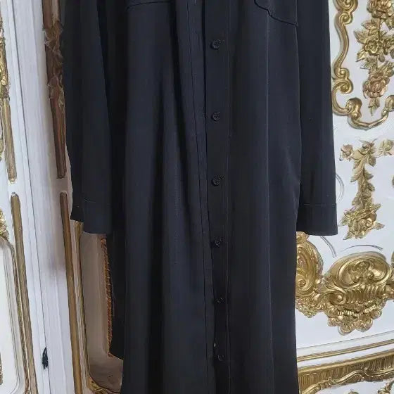 [BUNJANG] Black Long Shirt Dress / 블랙 셔츠형 원피스