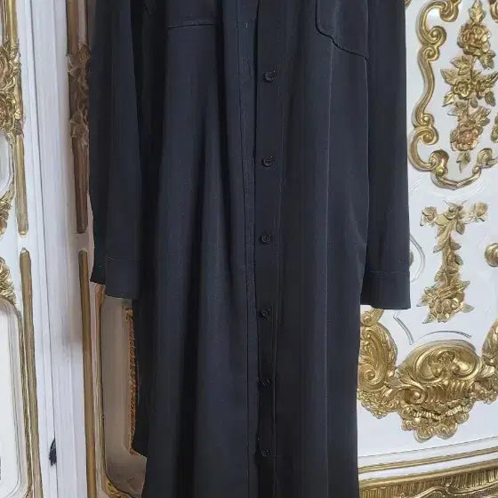 [BUNJANG] Black Long Shirt Dress / 블랙 셔츠형 원피스