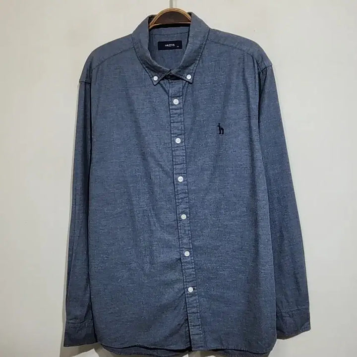 [BUNJANG] Hazzys Solid Logo Casual Shirt / (100) 헤지스 남방 솔리드 셔츠 기본로고 단색 캐주얼