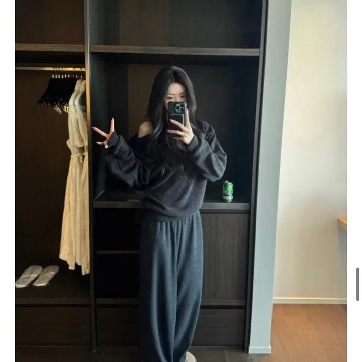 [BUNJANG] Knit Training Pants - Grey / 니트 바지 새상품 그레이