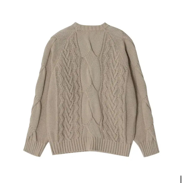 [BUNJANG] Heavy Cable Knit Sweater (Beige) / 헤비 멀티 케이블 스웨터 (베이지)
