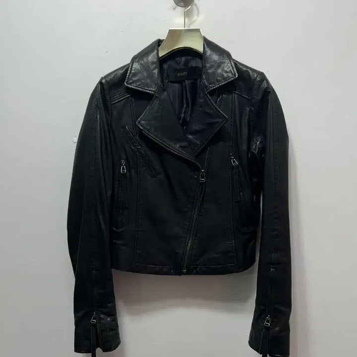 [BUNJANG] JIGOTT Black Leather Rider Lambskin Jacket S / JIGOTT 블랙 가죽 라이더 양가죽자켓 S
