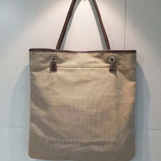 [BUNJANG] PRADA Beige Brown Canvas Tote/Shoulder Bag / PRADA 프라다 정품 베이지 브라운 토트/숄더 백 캔버스 가방
