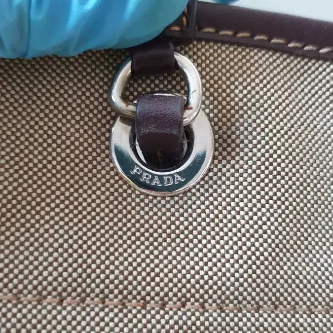 [BUNJANG] PRADA Beige Brown Canvas Tote/Shoulder Bag / PRADA 프라다 정품 베이지 브라운 토트/숄더 백 캔버스 가방