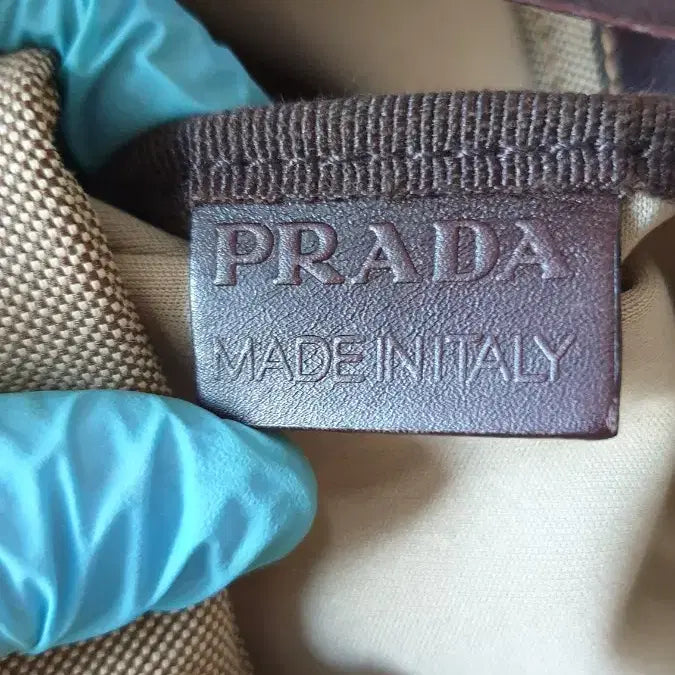 [BUNJANG] PRADA Beige Brown Canvas Tote/Shoulder Bag / PRADA 프라다 정품 베이지 브라운 토트/숄더 백 캔버스 가방
