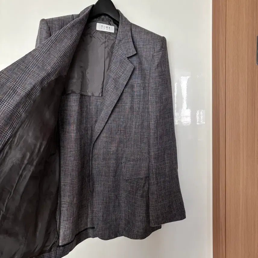 [BUNJANG] TIME Italian Linen Blazer / TIME 타임 79만원대 메인 이태리 린넨 자켓 체크 결혼식 하객룩 출근