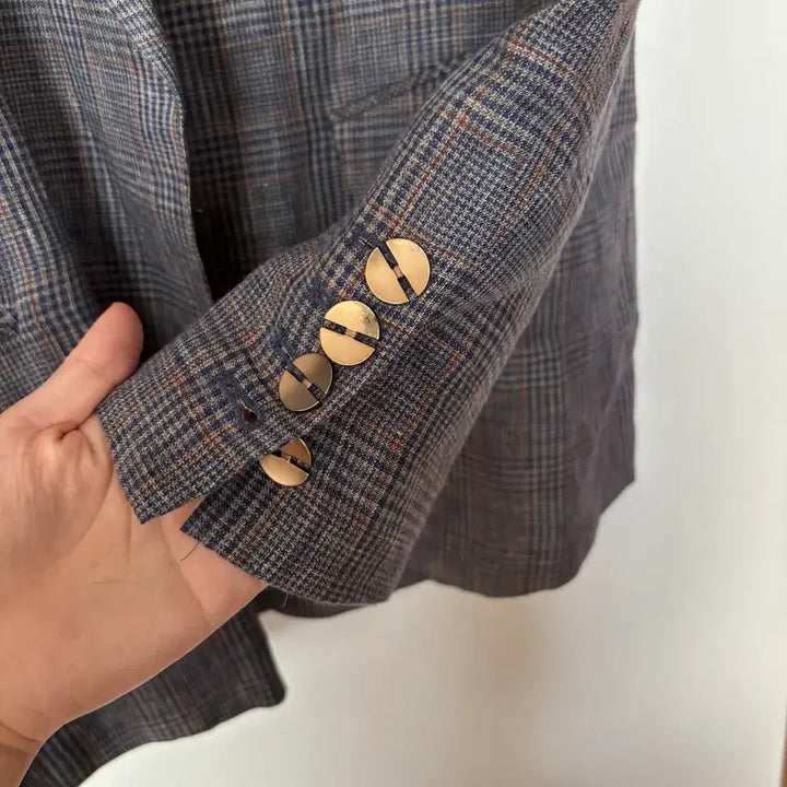 [BUNJANG] TIME Italian Linen Blazer / TIME 타임 79만원대 메인 이태리 린넨 자켓 체크 결혼식 하객룩 출근