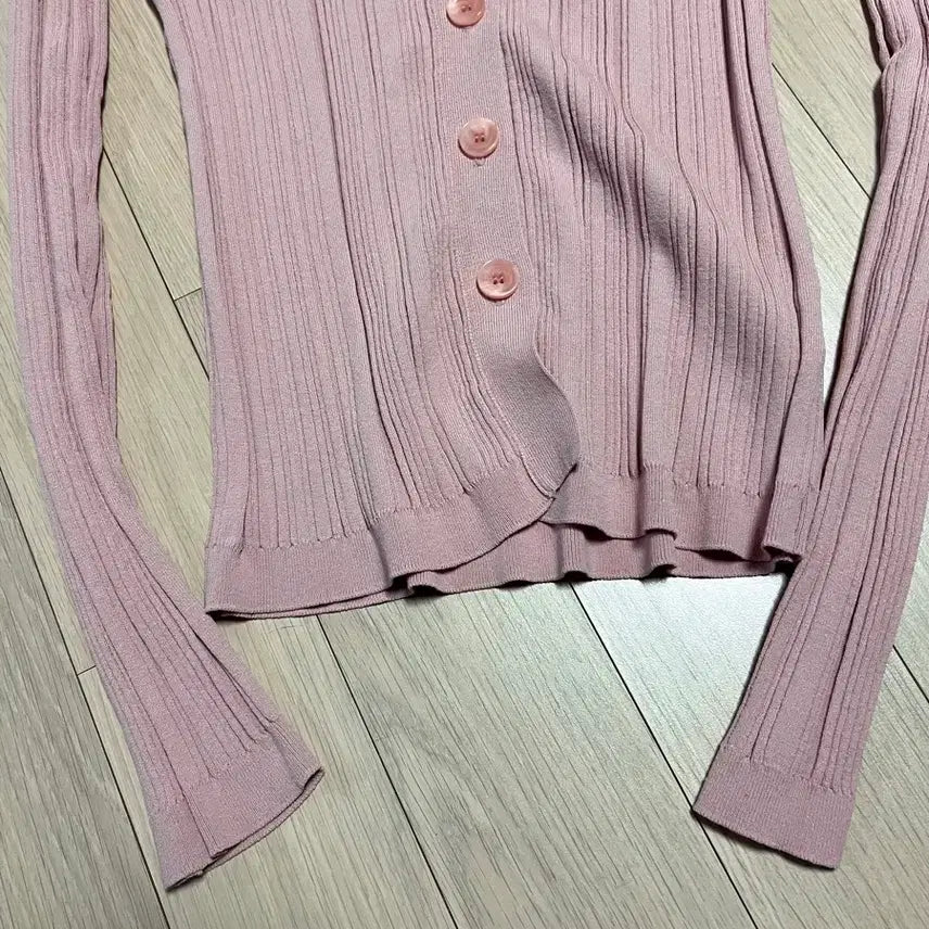 [BUNJANG] 라온 RAON 불규칙 리브 카라 가디건 핑크 골지 라온컴퍼니 뮤제라 / 라온 RAON 불규칙 리브 카라 가디건 핑크 골지 라온컴퍼니 뮤제라