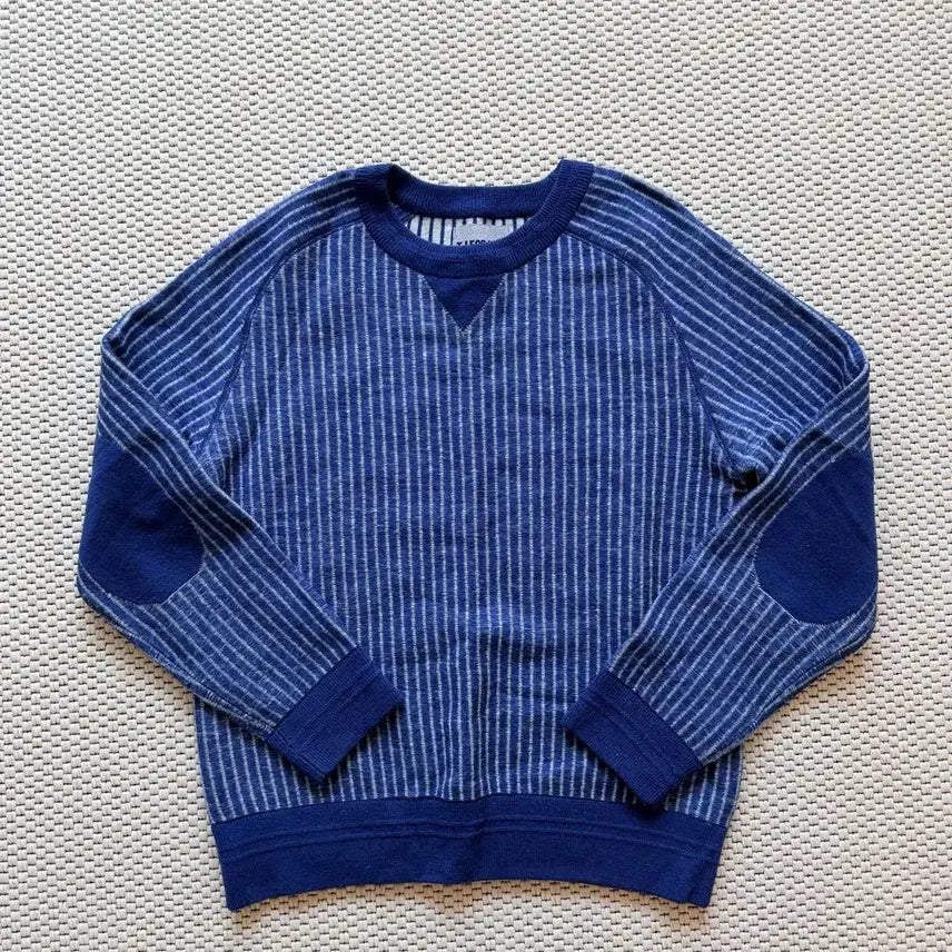 [BUNJANG] T.I FOR MEN Striped Patch Elbow Knit 100 / 티아이 포멘 니트 100사이즈