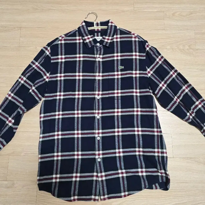 [BUNJANG] Lacoste Flannel Regular Fit Shirt Navy / 라코스테 플란넬 레귤러핏 셔츠