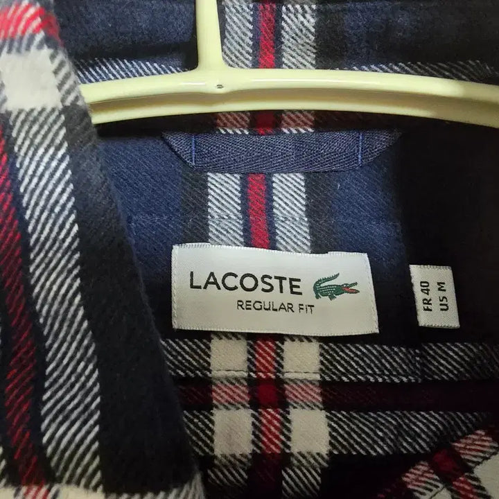 [BUNJANG] Lacoste Flannel Regular Fit Shirt Navy / 라코스테 플란넬 레귤러핏 셔츠