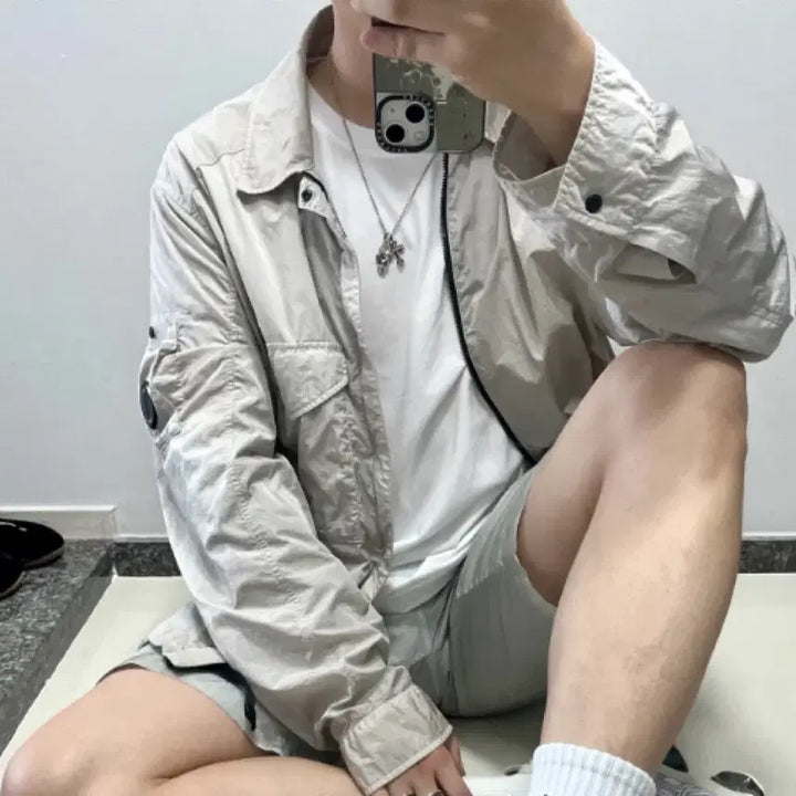 [BUNJANG] CP Company Chrome Overshirt Jacket Pearl Grey / [XXXL] [3XL] CP컴퍼니 씨피컴퍼니 크롬 오버셔츠 자켓 펄그레이